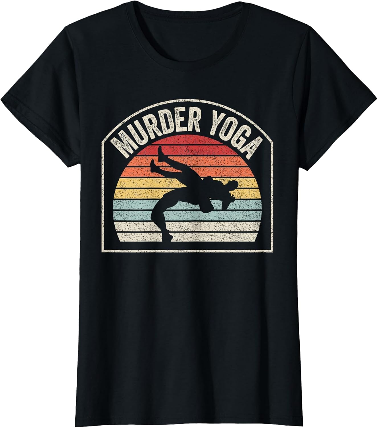 Retro Vintage Wrestling Murder Yoga Funny