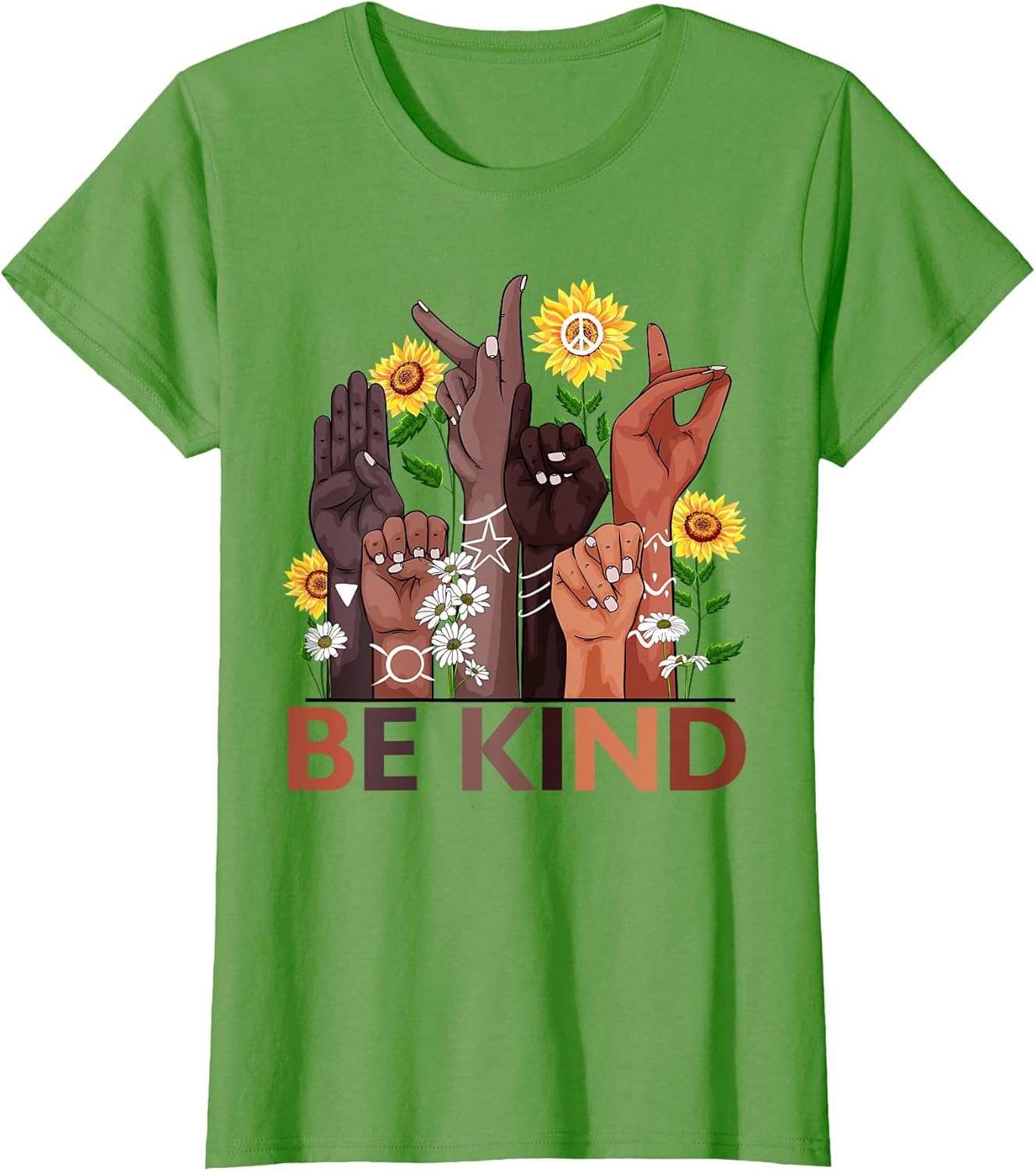 Be Kind Hand Sign Language Teachers Melanin Interpreter ASL