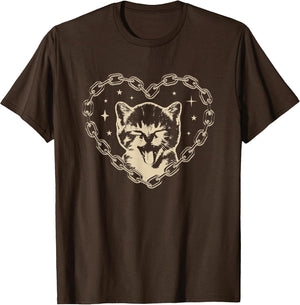 Cute Y2K Cat Heart Emo Goth 90s 2000s Vintage Graphic