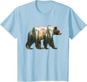Bear Forest Mountains Trees Nature Sunset Outdoor Graphic