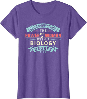 Funny Biology Degree Major Shirt Strong Woman Graduation