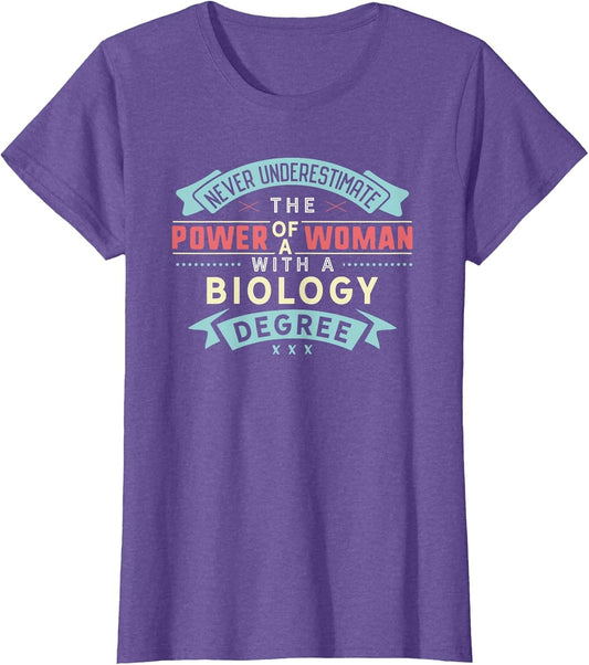 Funny Biology Degree Major Shirt Strong Woman Graduation