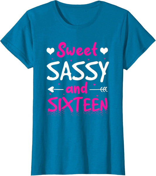 Happy 16th Birthday Sweet Sassy Sixteen Girls 16 Years Old