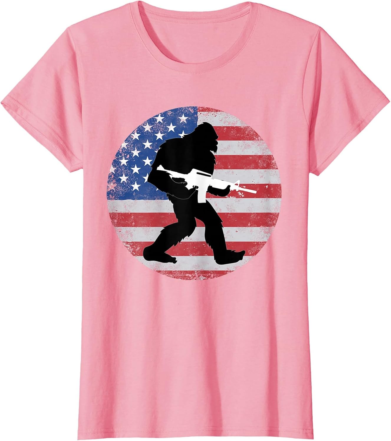 Bigfoot Gun Owner US American Flag Sasquatch AR15 Rifle