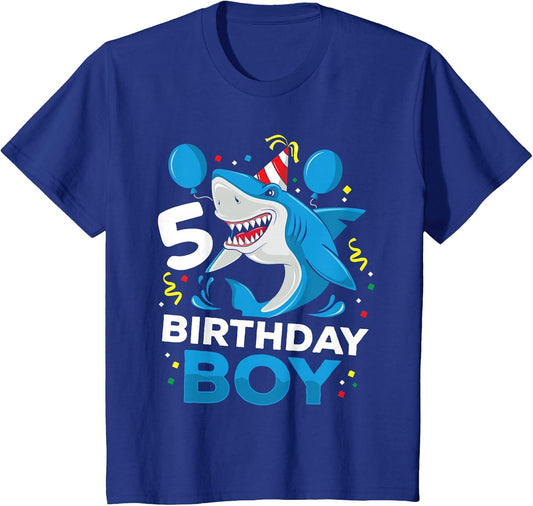 Kids 5th Birthday Boy Shark Ocean Theme Party 5 Years Old for Boy