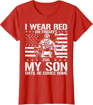 I Wear Red On Fridays for My Son American Flag Military