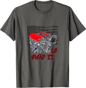 Car Enthusiast Engine Swap It LS American Flag