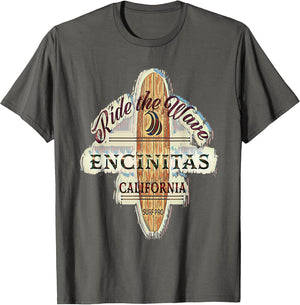 Encinitas Distressed Vintage Retro Surfboard Sign