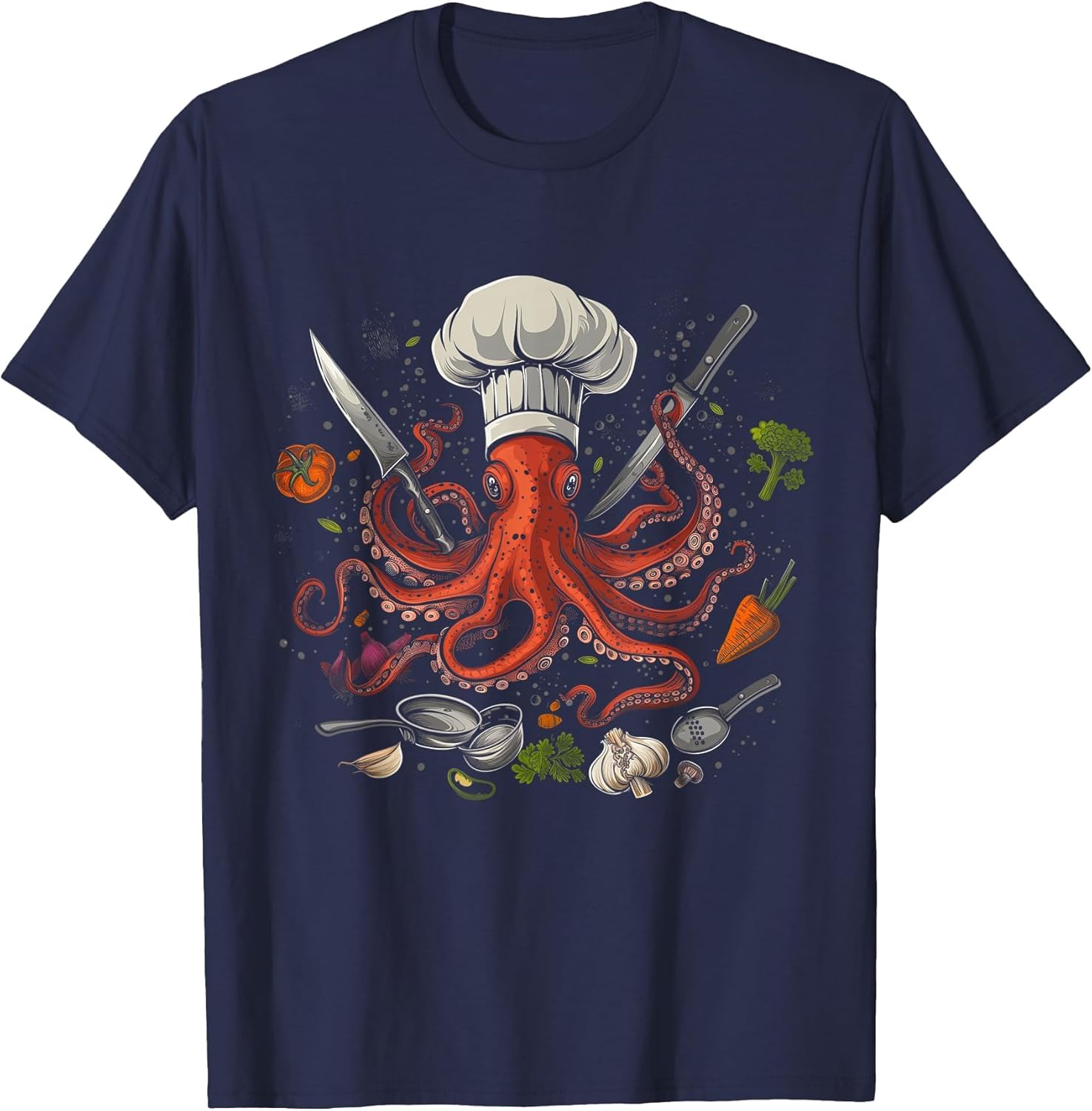 Chef Octopus Octopus Funny Cooking Sous Chef Cook