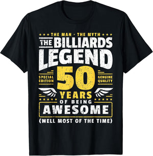 50th Birthday Billiards Player 50 Years Old Billiards Player