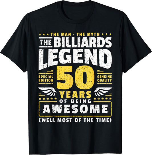 50th Birthday Billiards Player 50 Years Old Billiards Player