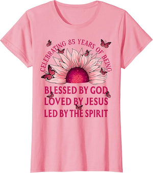 Blessed by God for 85 Years Pink Sunflower Birthday