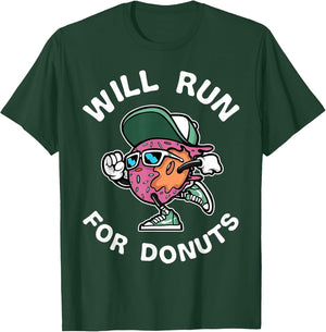 Runner Will Run for Donuts Funny Runner Marathon Running
