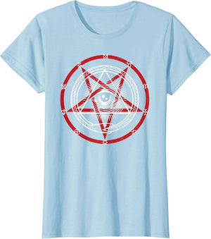 Pentagram with Occult Symbols, God Eye & Snake Eating Itself