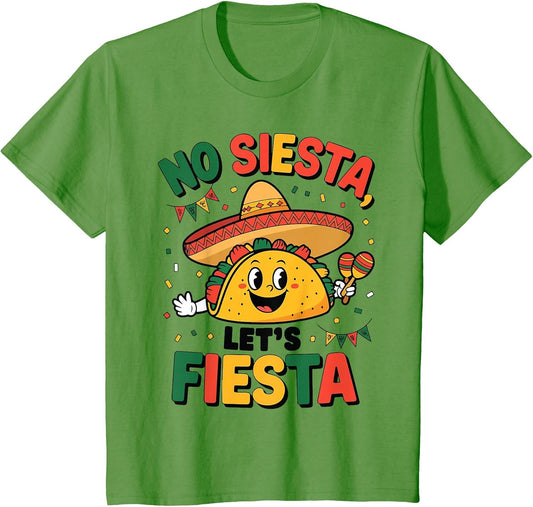 Funny No Siesta Let's Fiesta Cinco Mayo Taco Men Boy Toddler