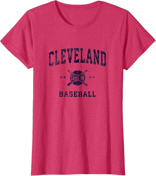 Cleveland Vintage Baseball Throwback Retro Design