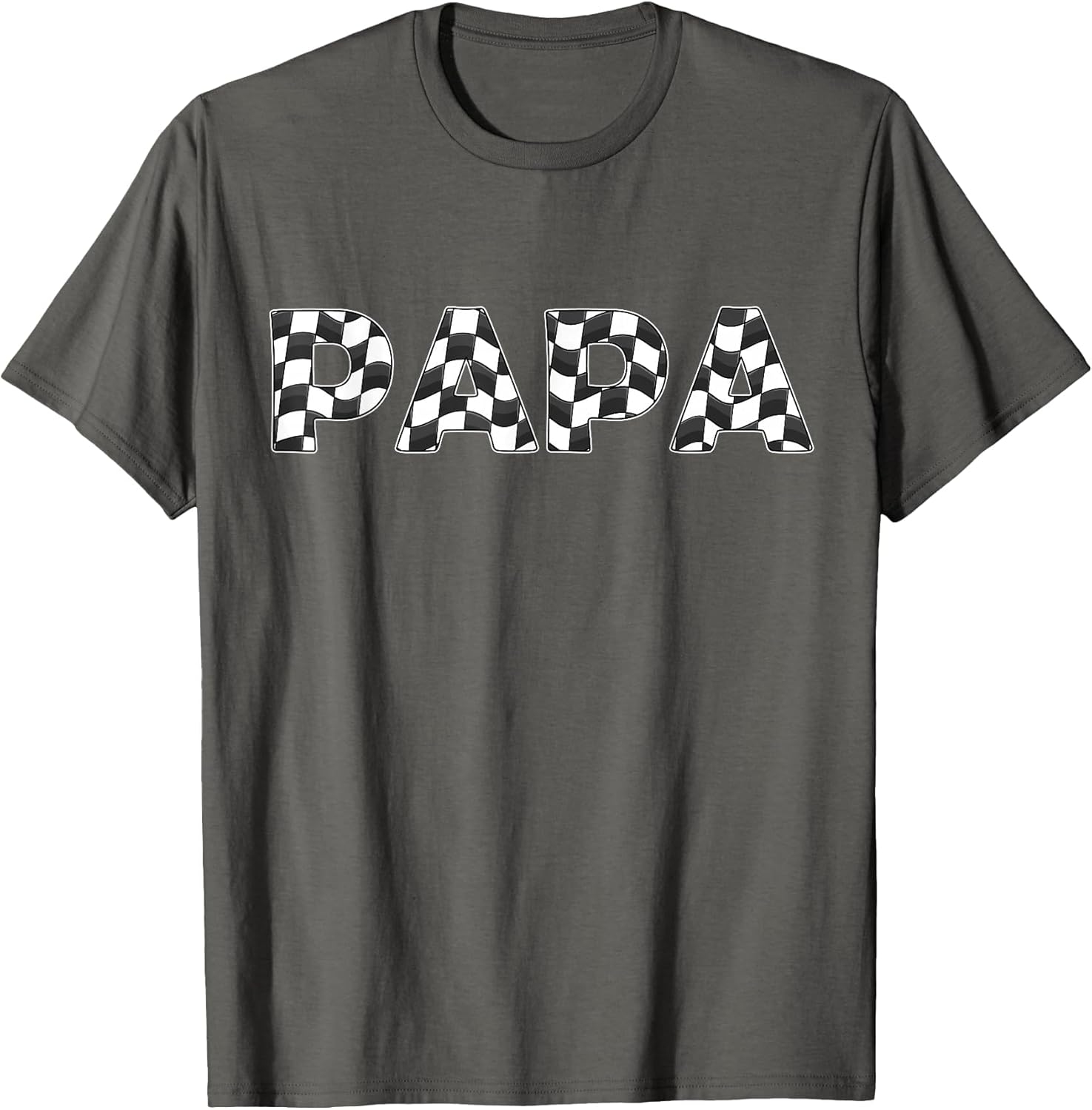 Checkered Race car Papa White Black Checkerboard Men Flag