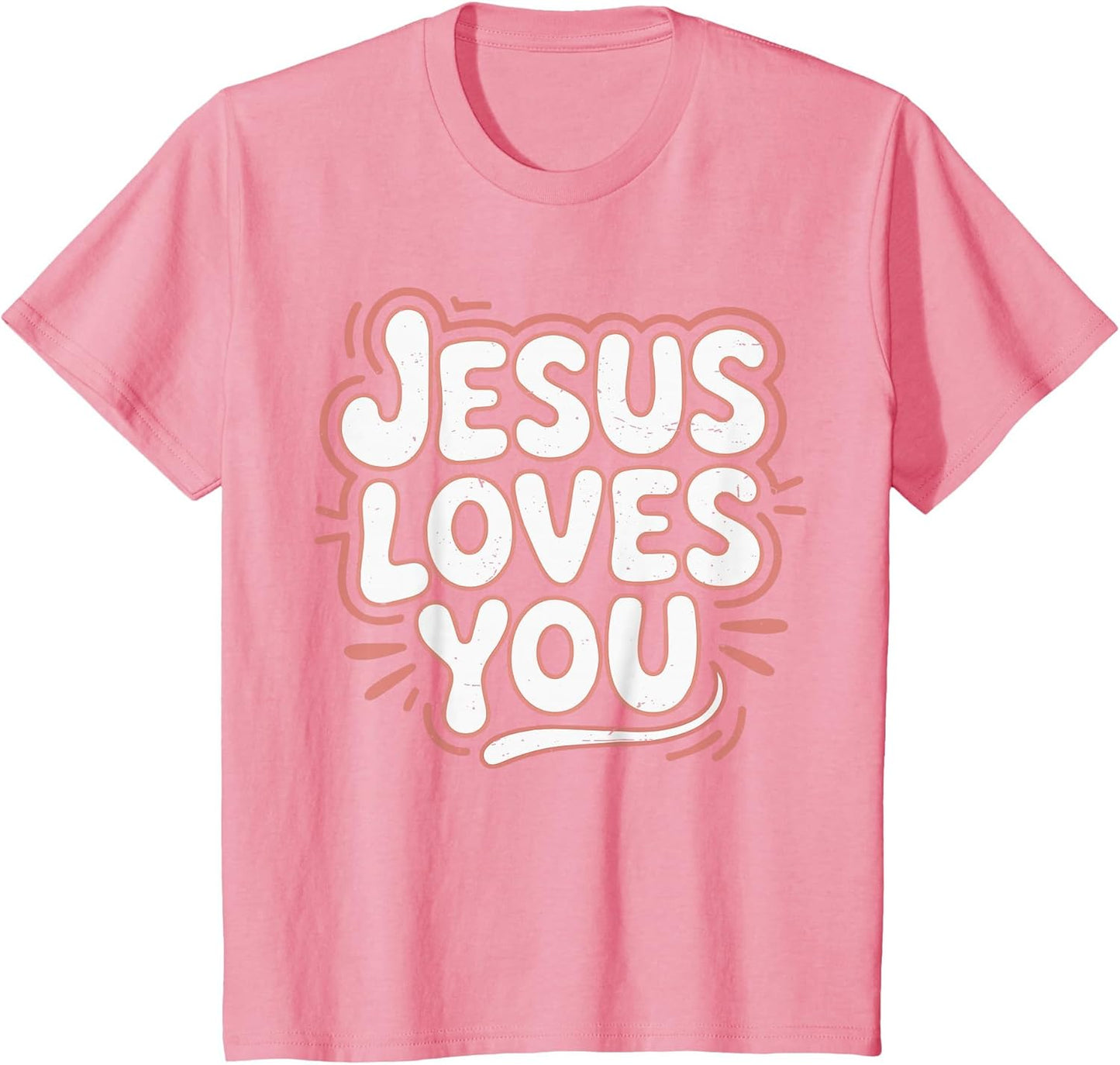Girls Jesus Loves You Pink Christian Toddler Sister God Mom