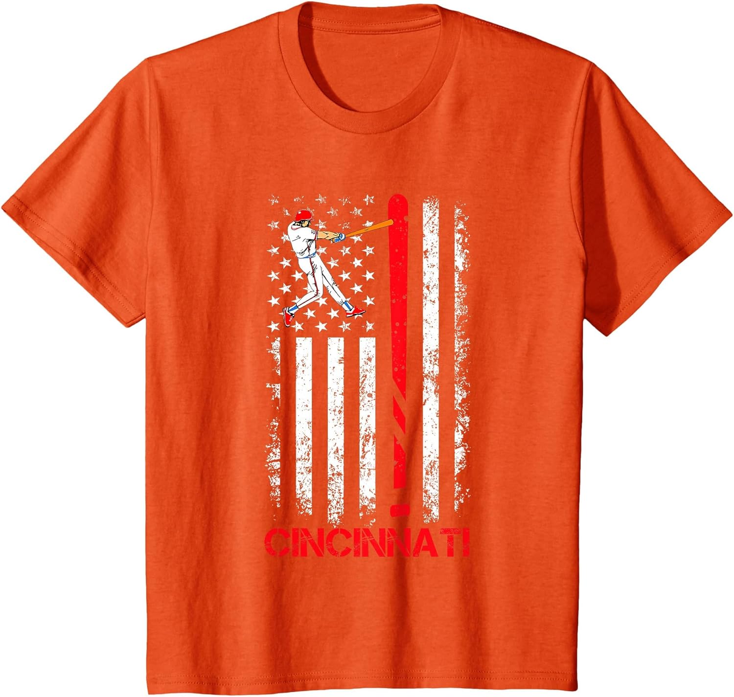 Vintage Cincinnati Baseball American US Flag Premium