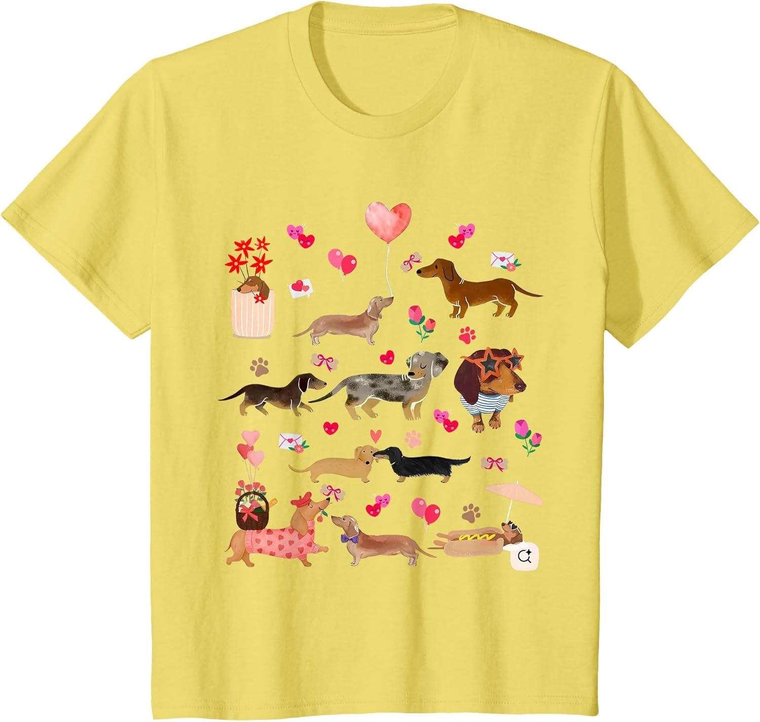 Cute Dachshund Valentine Heart Lover Doxie in Dog Dress