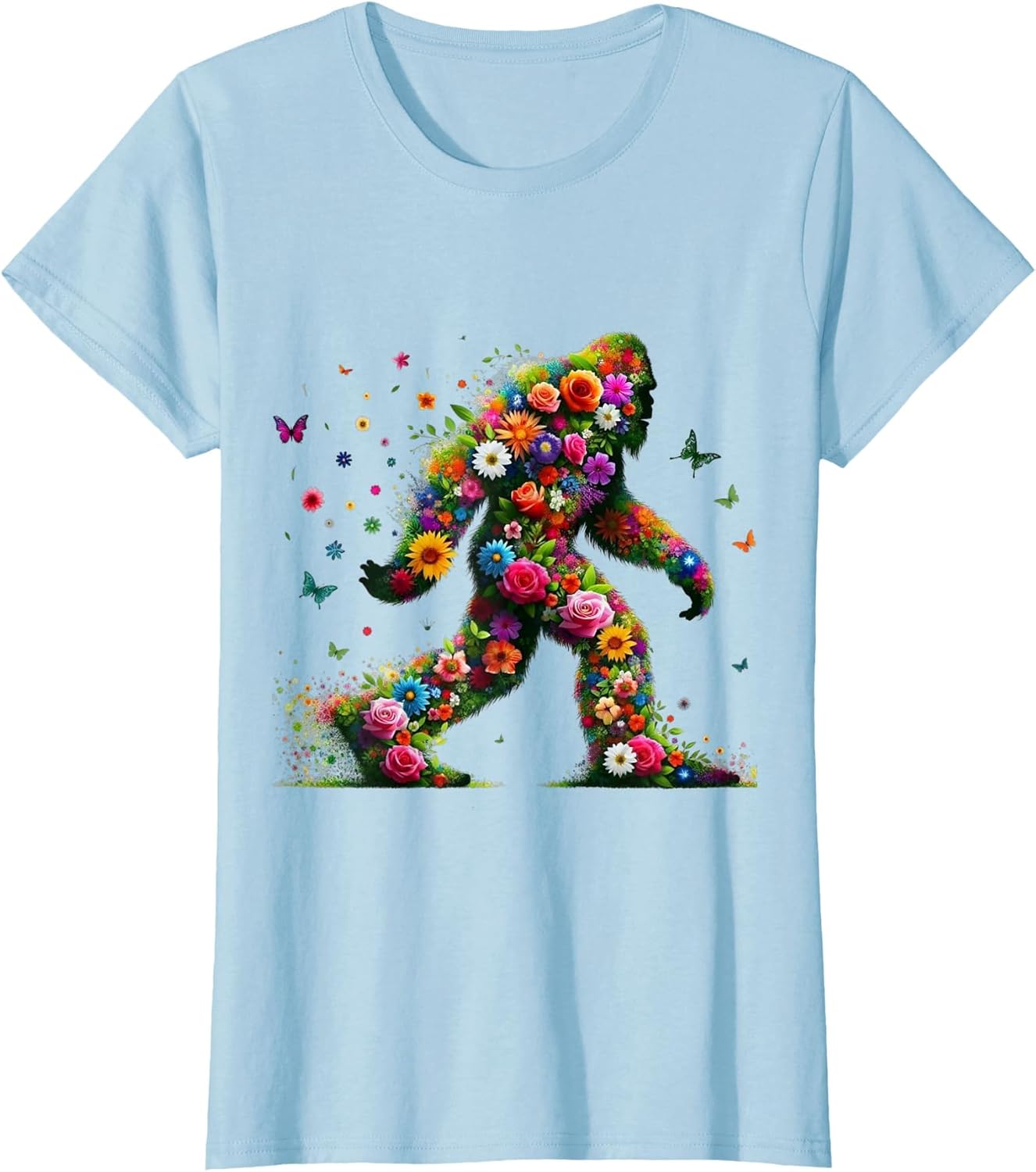Floral Bigfoot Colorful Flower Power Hippie Sasquatch Art