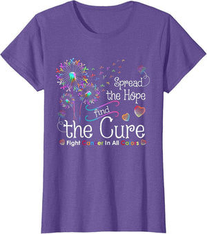 Fight Cancer in All and Everyday Colors Ribbons Flower Heart