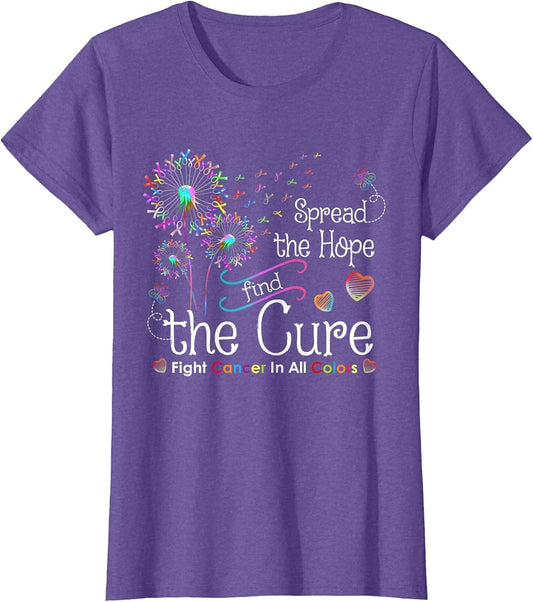 Fight Cancer in All and Everyday Colors Ribbons Flower Heart