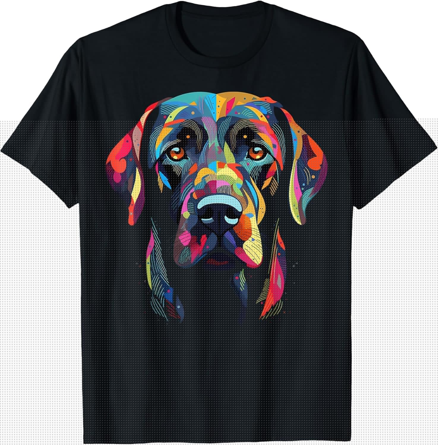Labrador Retriever Colorful Dog Face Funny Lab Lover Black