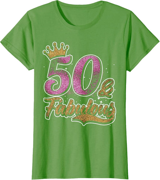 50 Years Old & Fabulous 50th Birthday Crown Design