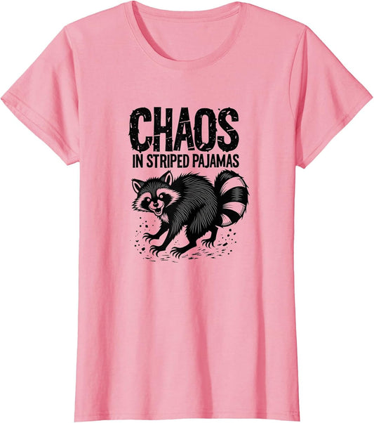 Chaos in Striped Pajamas Feral Raccoon Design