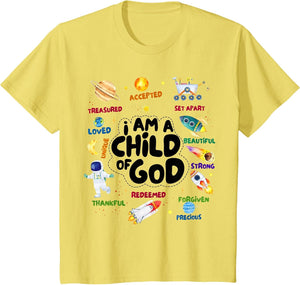 Kids Child of God Outer Space I Am Affirmation Christian Boys