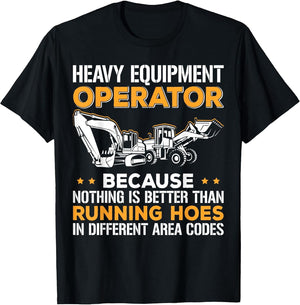 Heavy Equipment Backhoe Excavator Operator Running Hoes