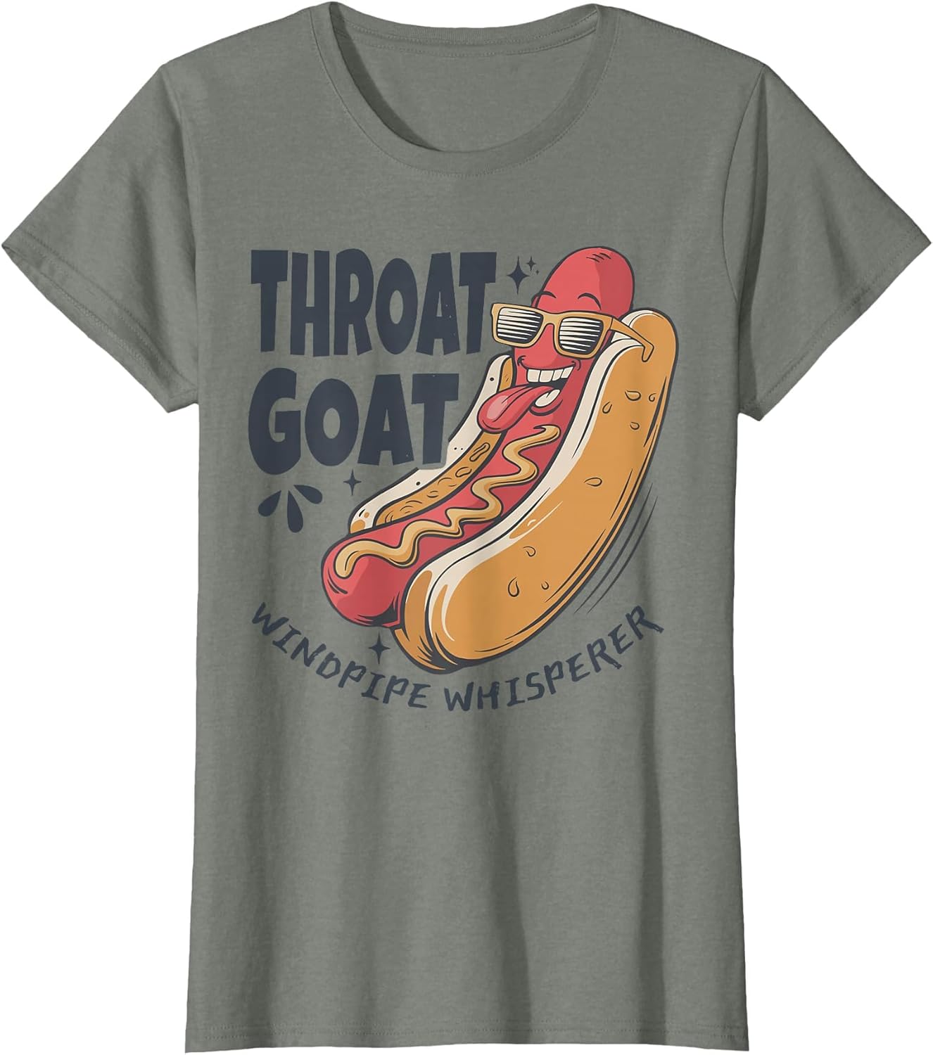 Throat Goat Windepipe Whisperer Funny Hotdog Adult Humorous