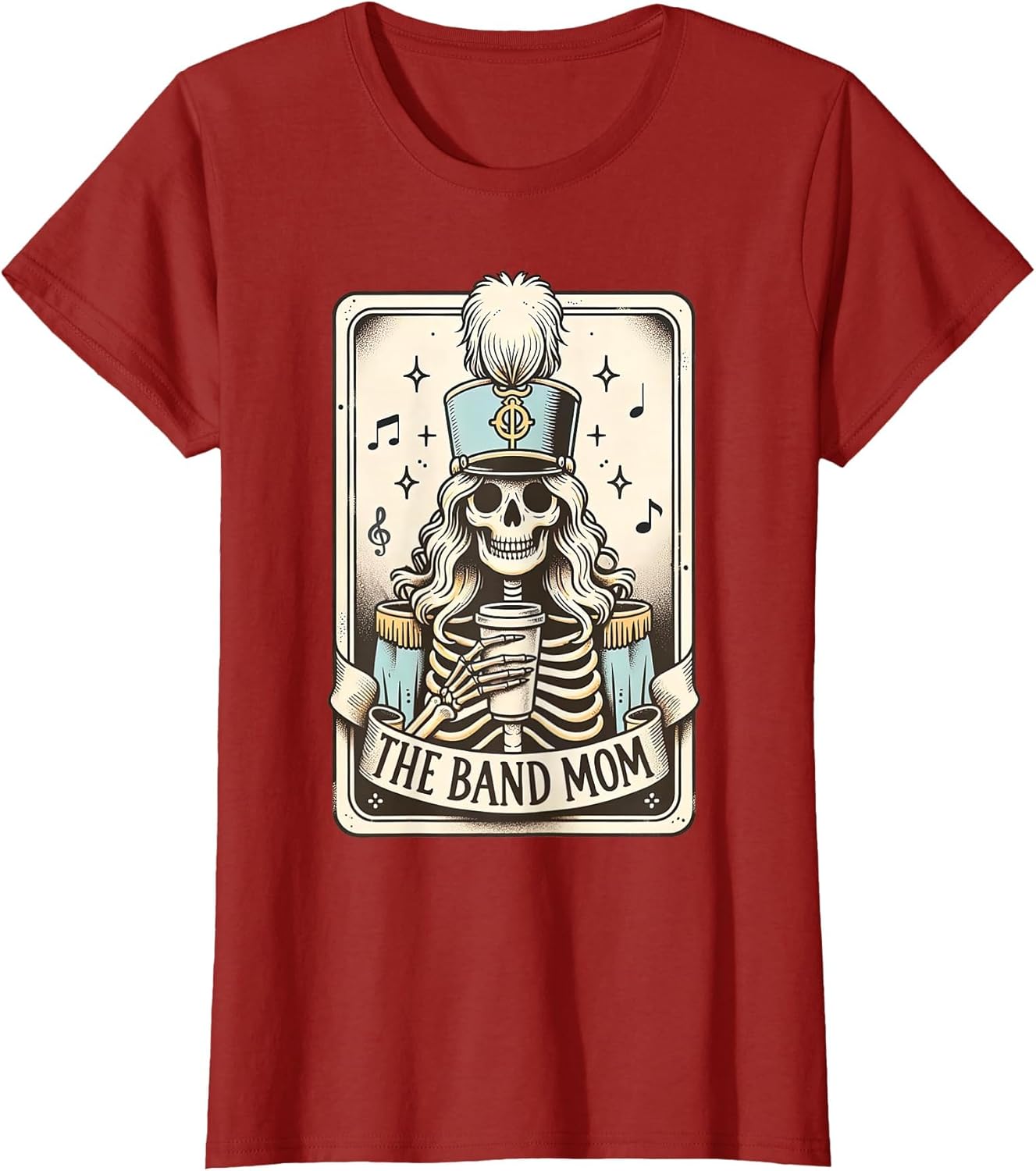 Marching Band Mom Tarot Card Skeleton Mom Musical Instrument
