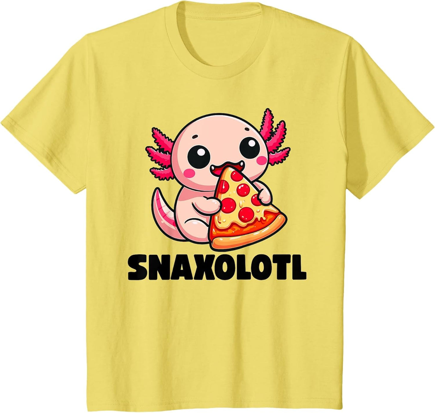 Axolotl Funny Snaxolotl Snacks a lot Pizza Eating Axolotl