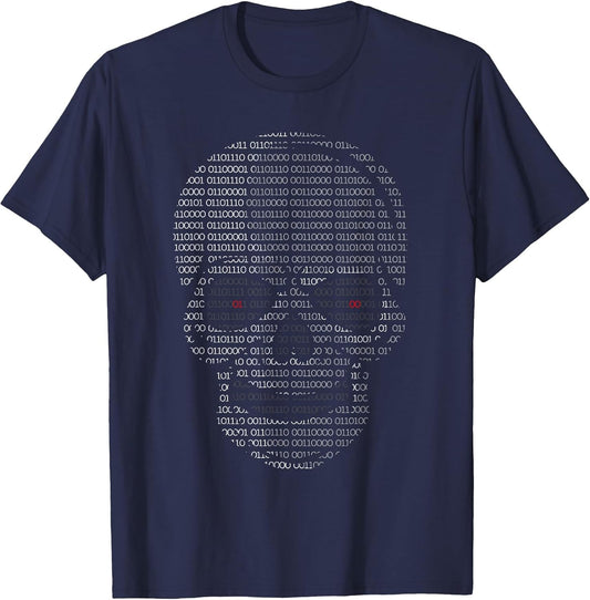 Bit Binary Code. Evil Or Hacker Skull for Coder