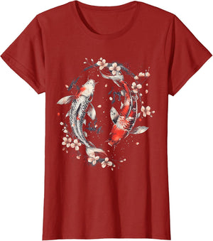 Cherry Blossom Koi Carp Fish Japanese Sakura Graphic Art