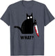 Cat What? Funny Black Cat Shirt, Murderous Cat with Knife