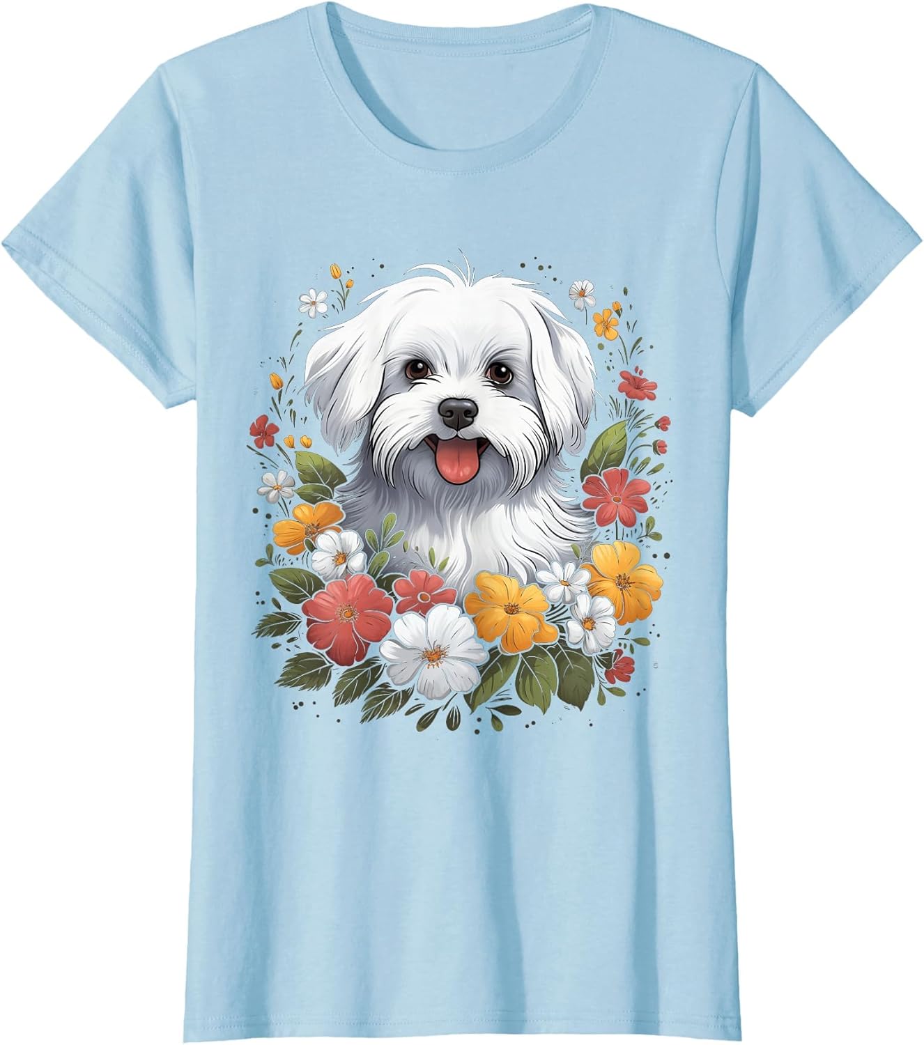 Maltese Mom Floral Dog Lover Vintage Flowers Cute
