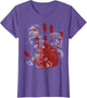 Native American Indigenous Red Hand Indian Blood Themed