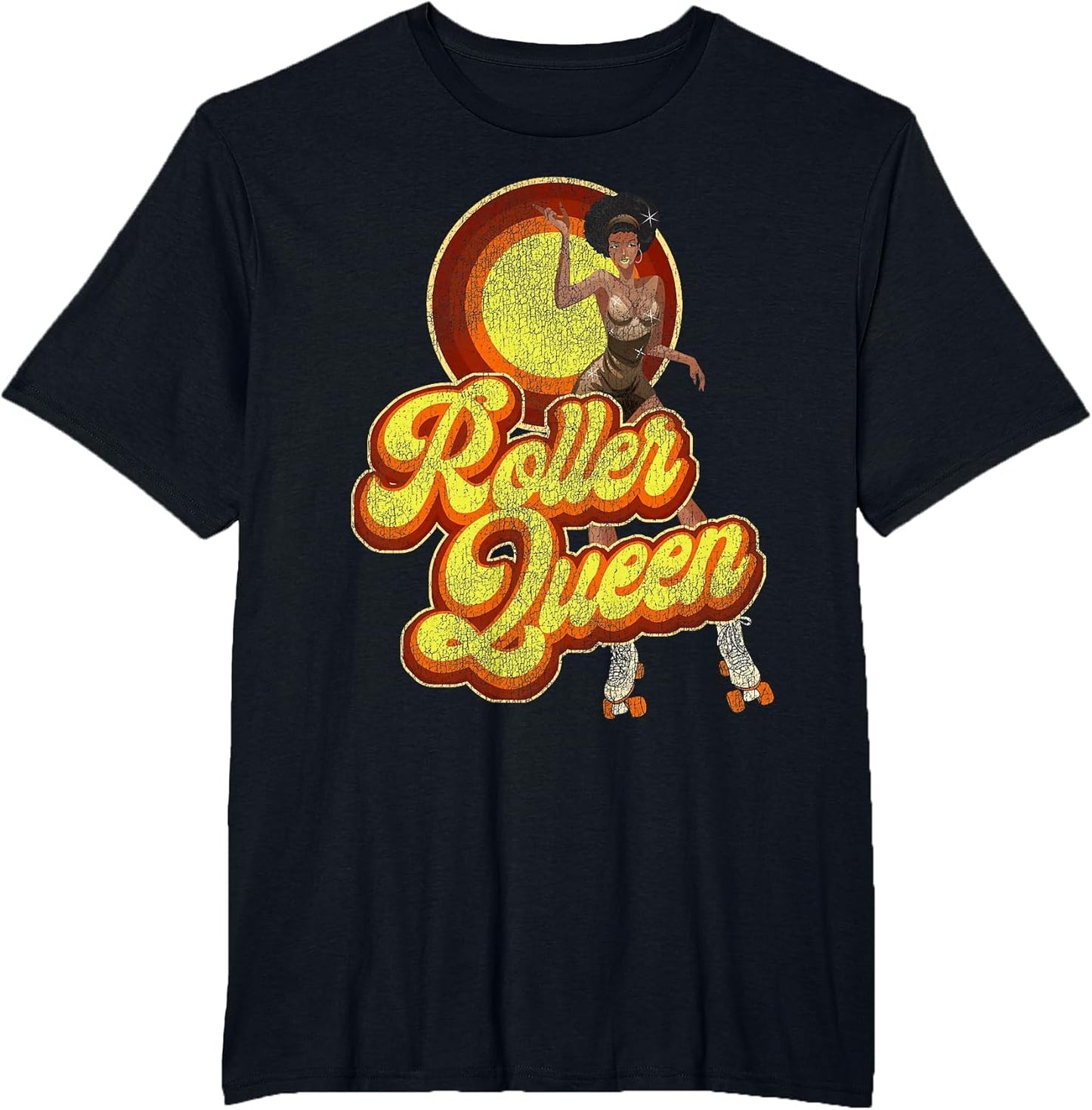 Cool Roller Skating Skate Girl 1970S Retro Afro