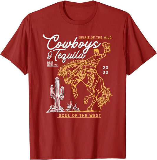 Cowboys and Tequila Country Rodeo Vintage Horse Riding Texas