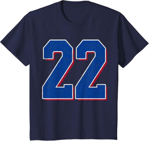 Number 22 Numbered Uniform Sports Team Jersey 22nd Birthday