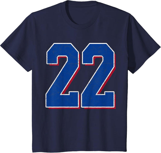 Number 22 Numbered Uniform Sports Team Jersey 22nd Birthday