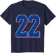 Number 22 Numbered Uniform Sports Team Jersey 22nd Birthday