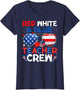 4th of July Red White & Teacher Crew American Flag