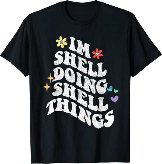 Retro Groovy Im Shell Doing Shell Things Funny Mother's Day
