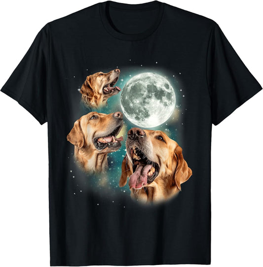 Three Golden Retriever Moon | Funny Dog Lover Canine Meme