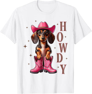 Howdy Dachshund Cowboy Western Dog Cowgirl Women's Girl's