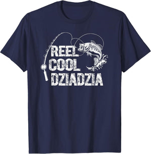Reel Cool Dziadzia Design with Fish and Fishing Rod Grandpa